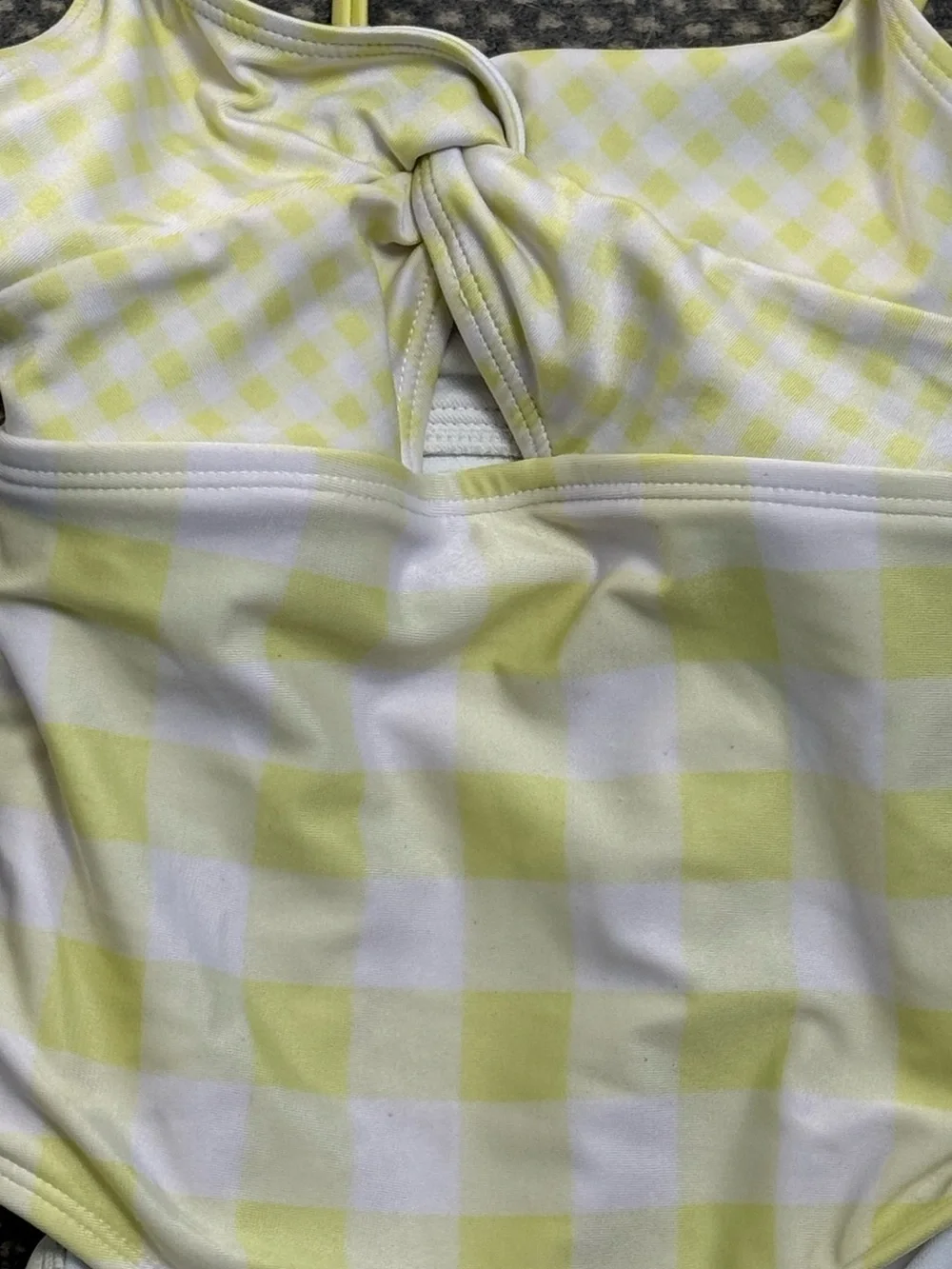 Cat & Jack Yellow Gingham One-Piece Swimsuit